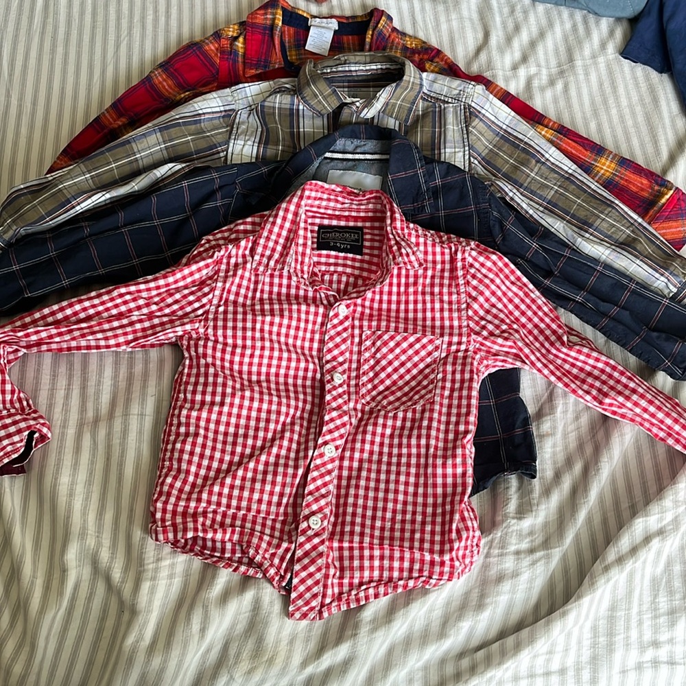 4 long sleeved button down shirts